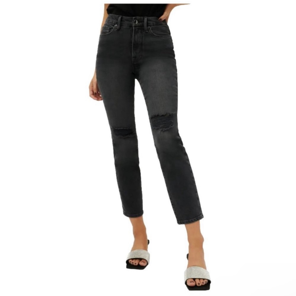Good American Good Classic slim straight 32 28L distressed - Picture 2 of 4
